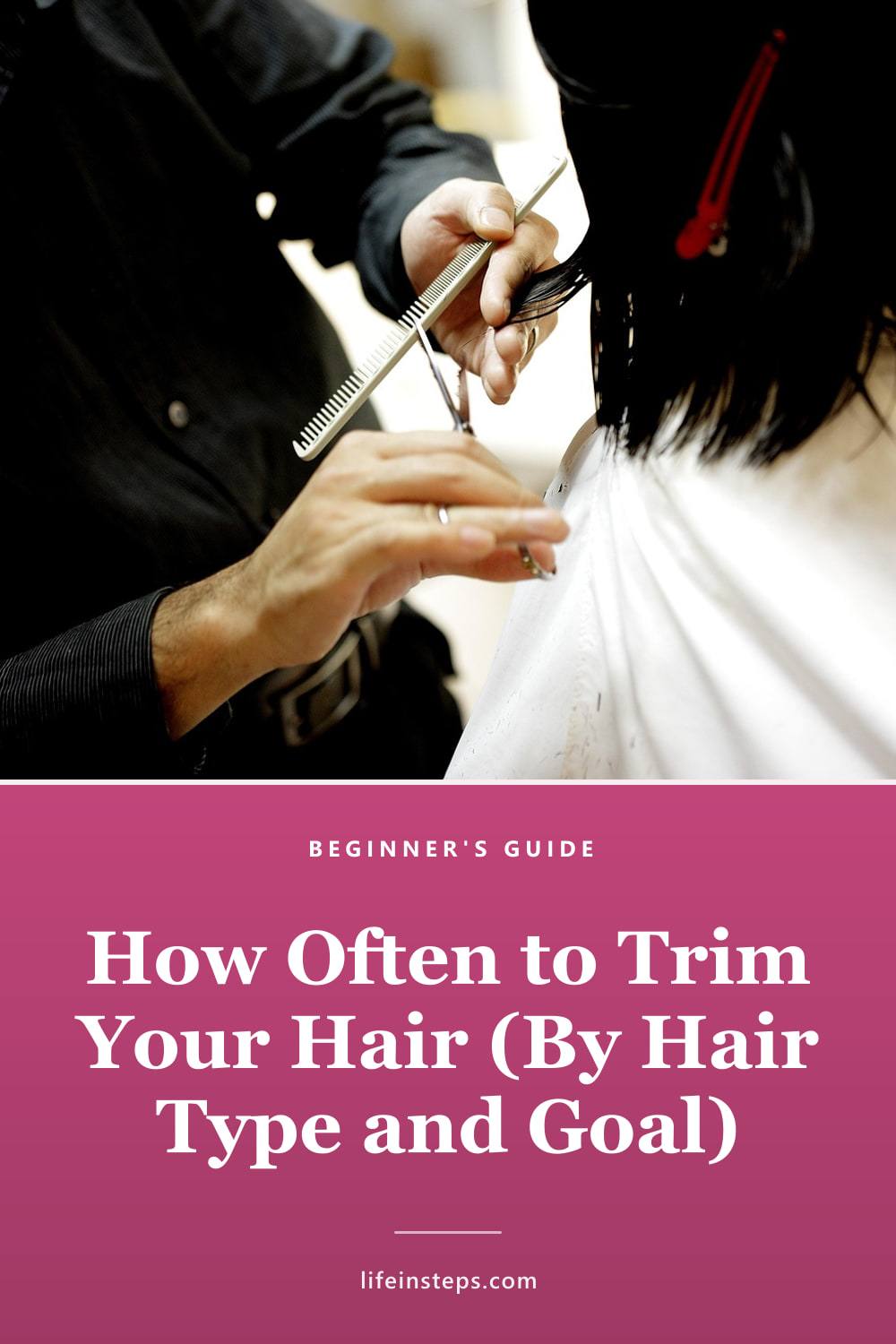 Pinterest pin: How Often to Trim Your Hair (By Hair Type and Goal)